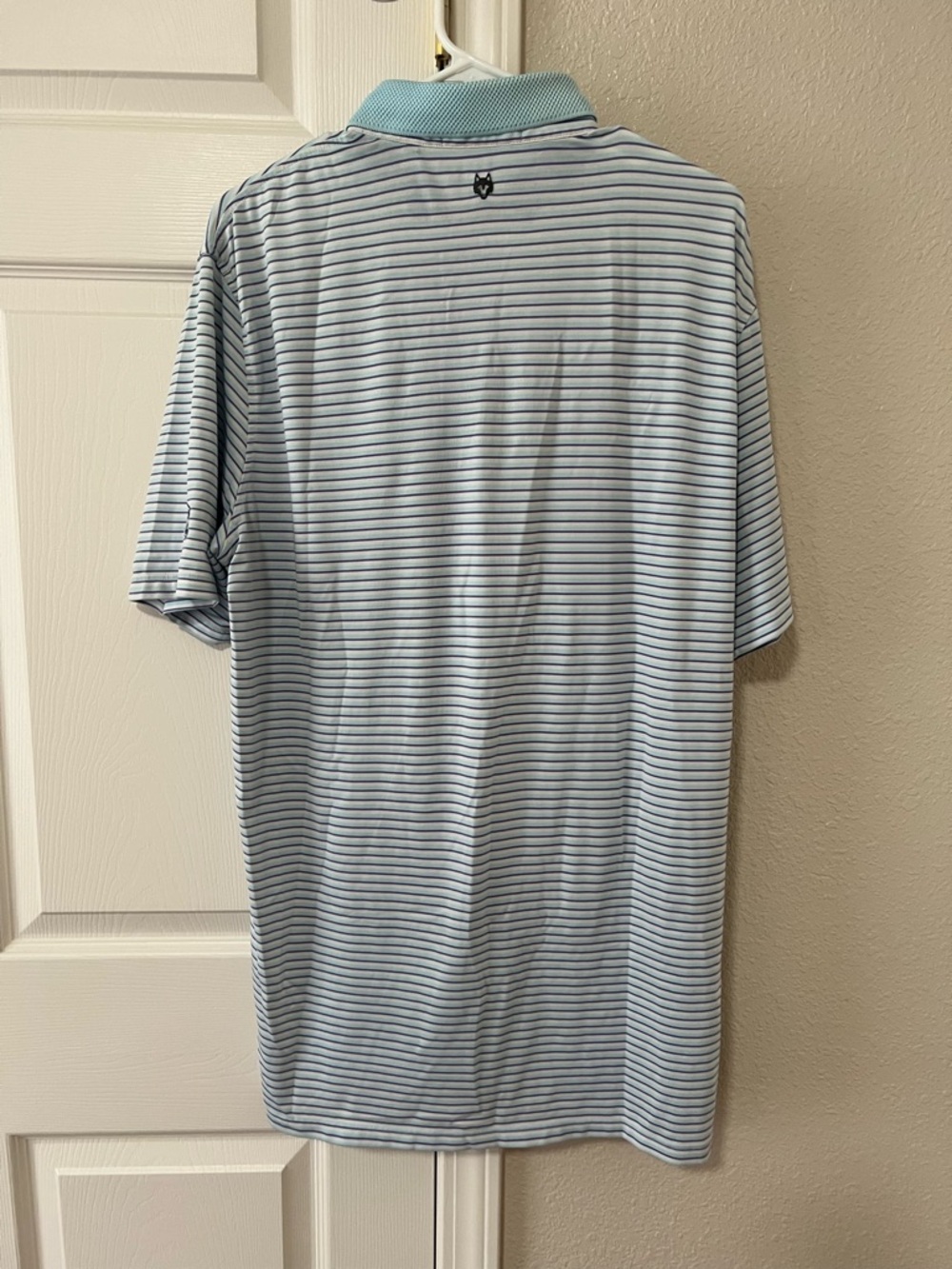 Greyson Men’s Light Blue Striped Performance Golf Polo Size Large - Picture 8 of 10